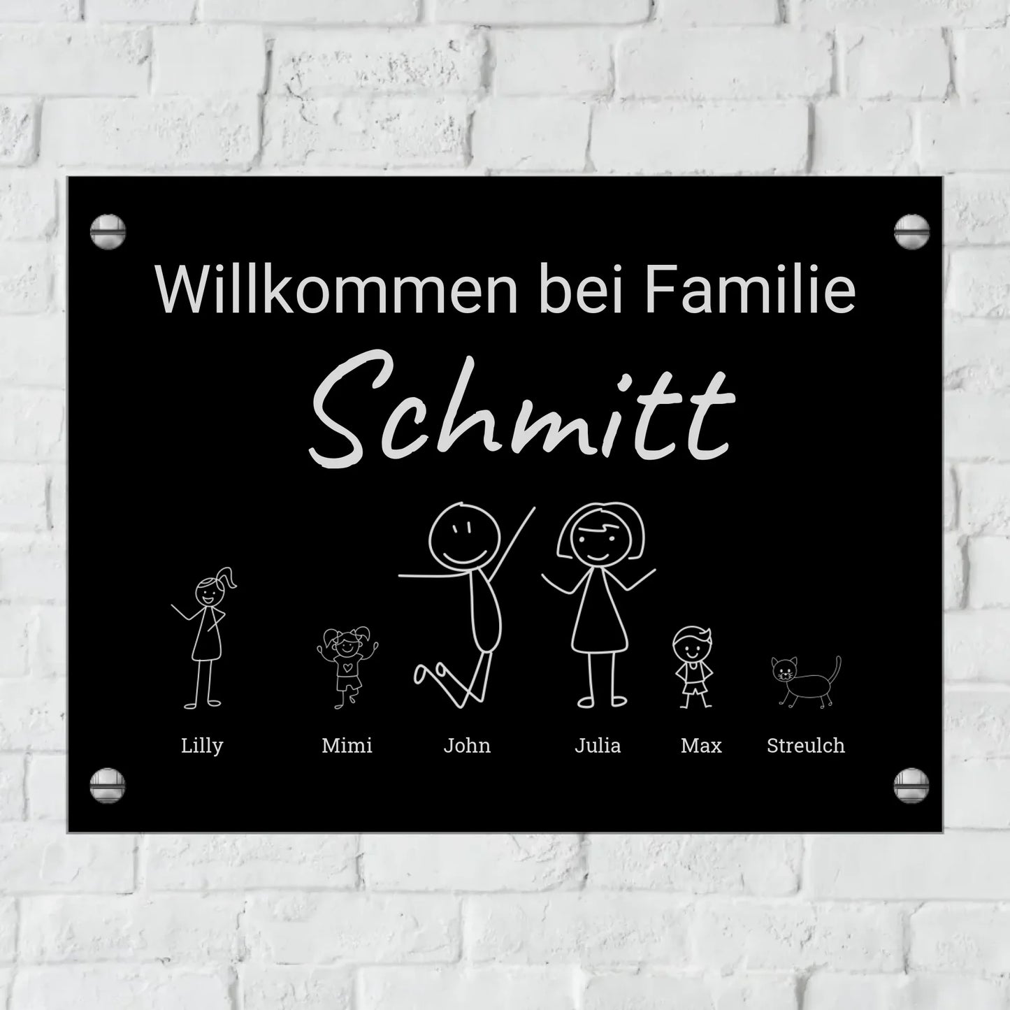 Türschild mit Löchern zum Befestigen für Innen und Außen