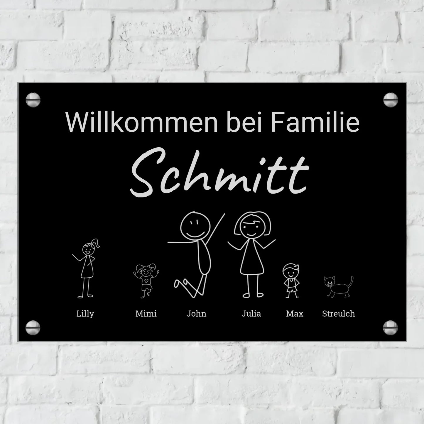 Türschild mit Löchern zum Befestigen für Innen und Außen