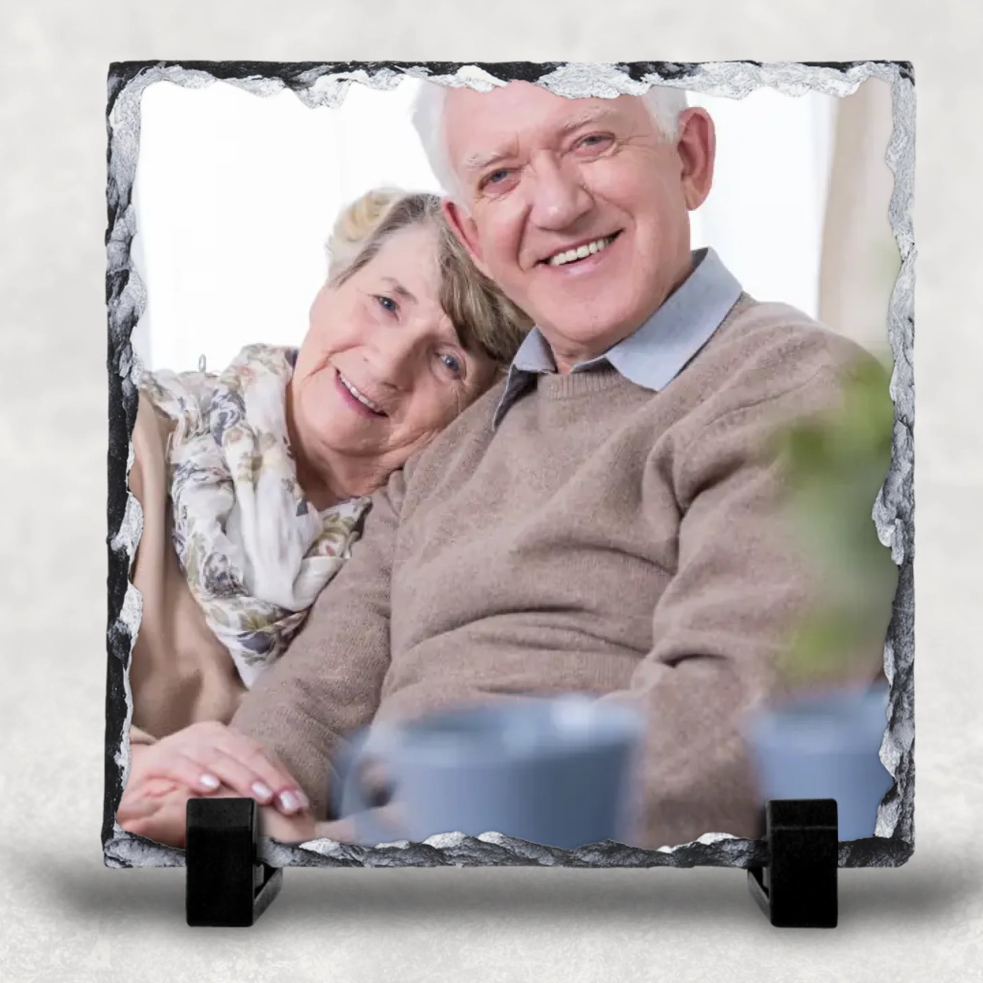 Dein Foto auf einem Herz aus Naturschiefer - individuelle Schieferplatte | Personalize Palace