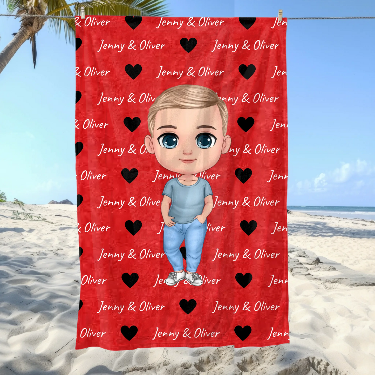 Personalisiertes Handtuch: Fellnasen Foto und Text Haustierhandtuch - individuelles Handtuch | Personalize Palace