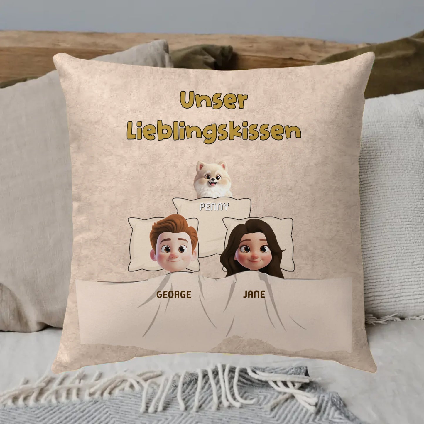 Unser Lieblings-Schlafkissen mit unseren Fellnasen - individuelles Kissen