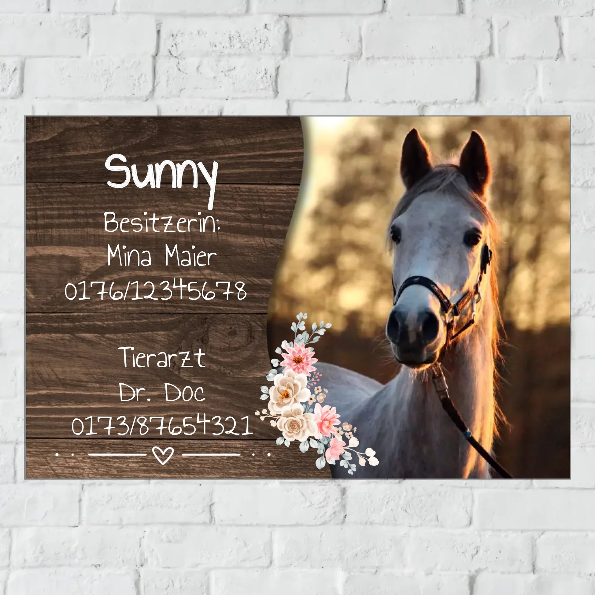 Personalisiertes Schild: Pferde Boxenschild mit deinem Foto - Individuelles Schild | Personalize Palace