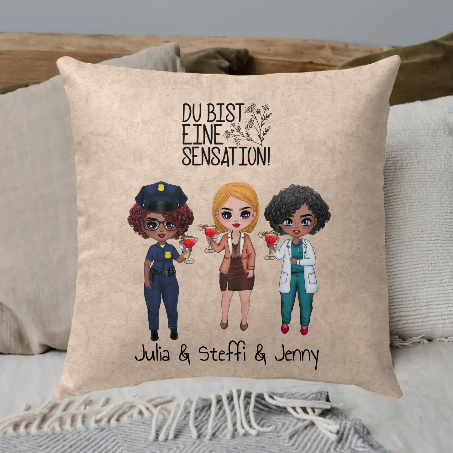 Bestie Fotokissen mit bis zu 3 Fotos - Individuelles Kissen