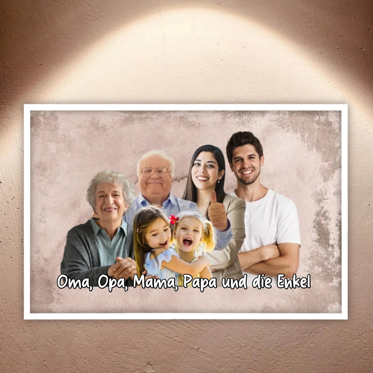 mehrere Personen vereint aus einzelnen Fotos - individuelles Poster mit Galerierahmen