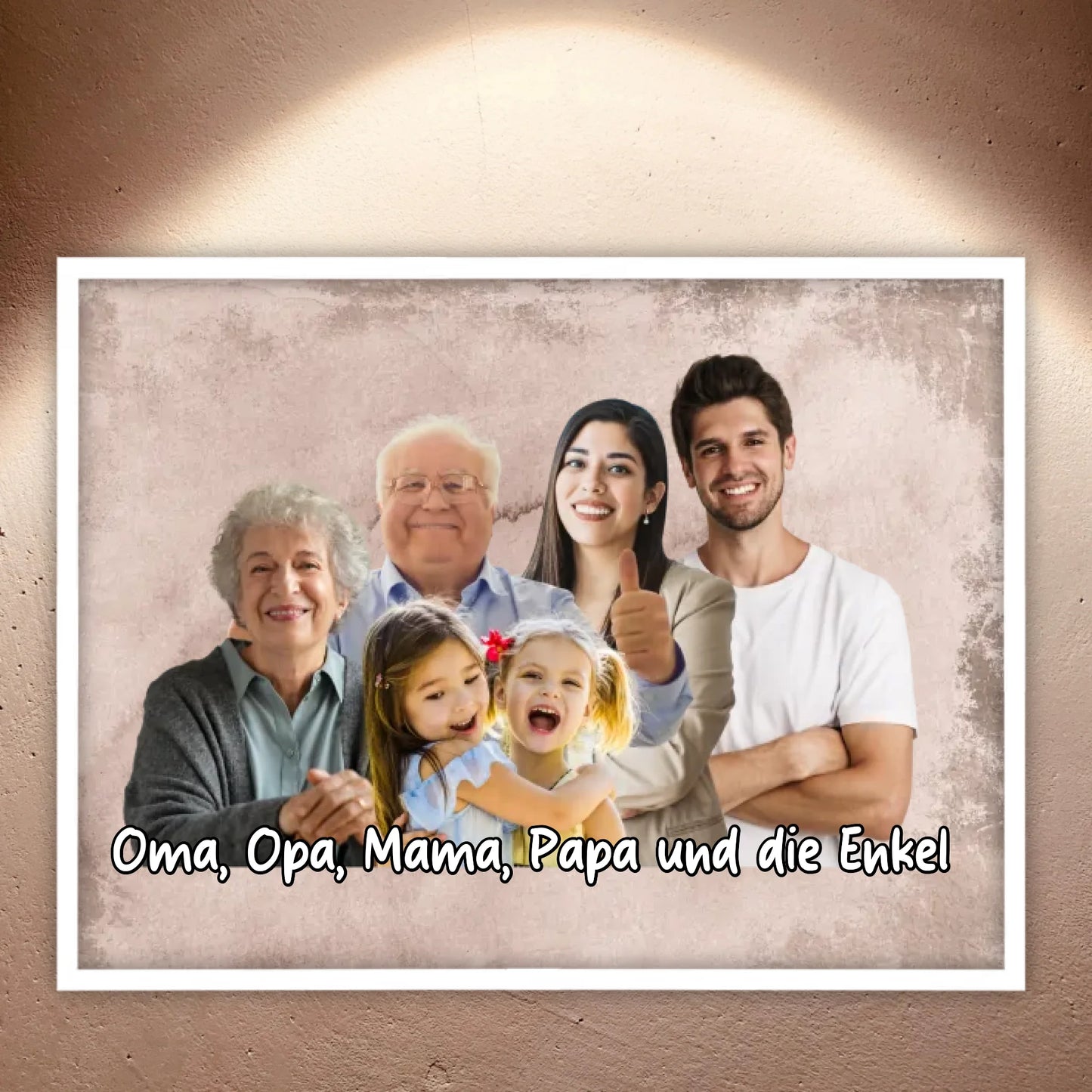 mehrere Personen vereint aus einzelnen Fotos - individuelles Poster mit Galerierahmen