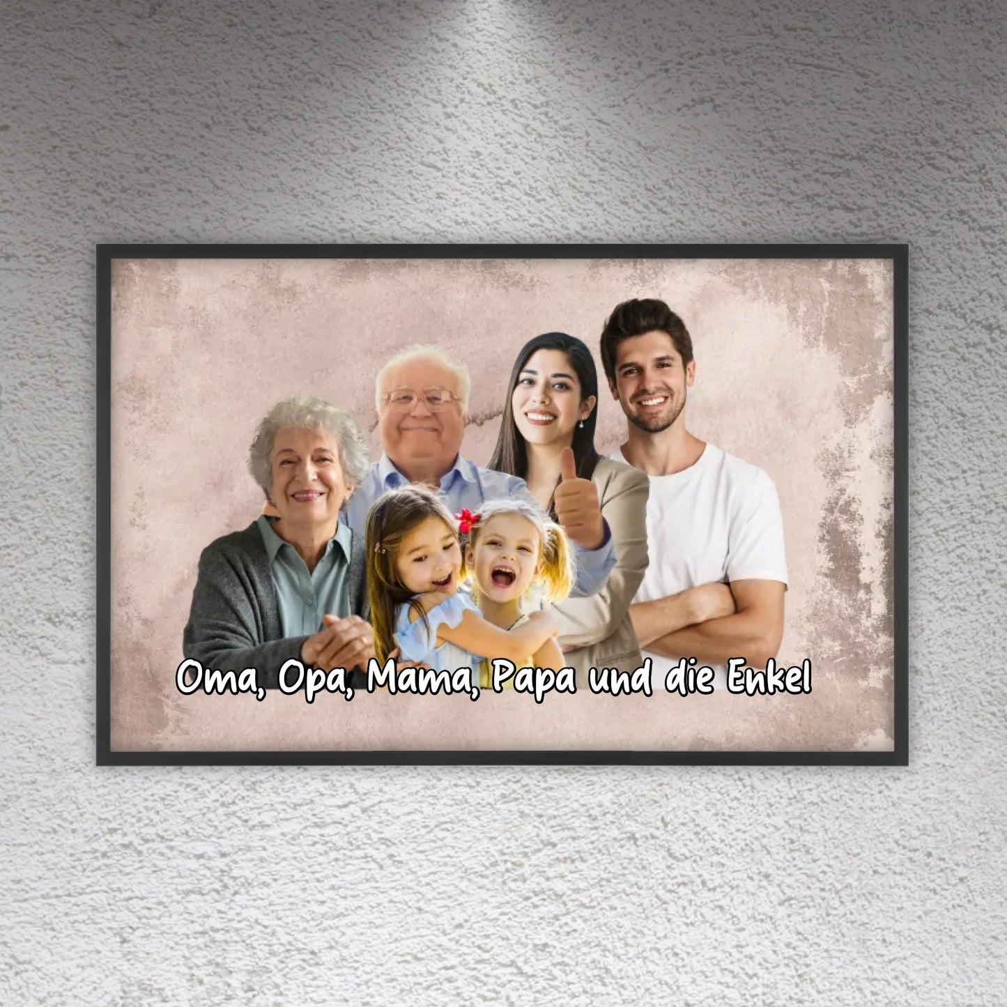 mehrere Personen vereint aus einzelnen Fotos - individuelles Poster mit Galerierahmen