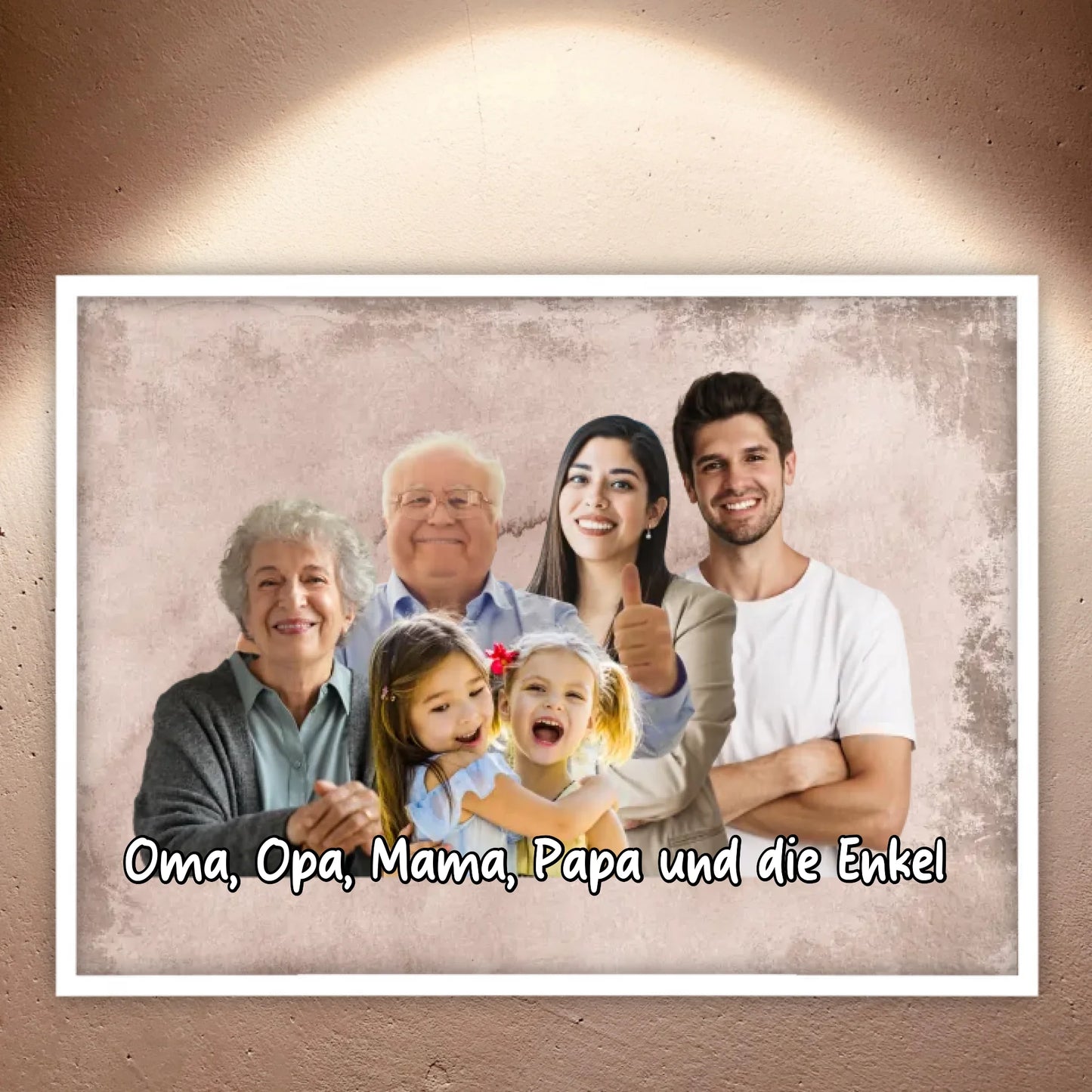 mehrere Personen vereint aus einzelnen Fotos - individuelles Poster mit Galerierahmen