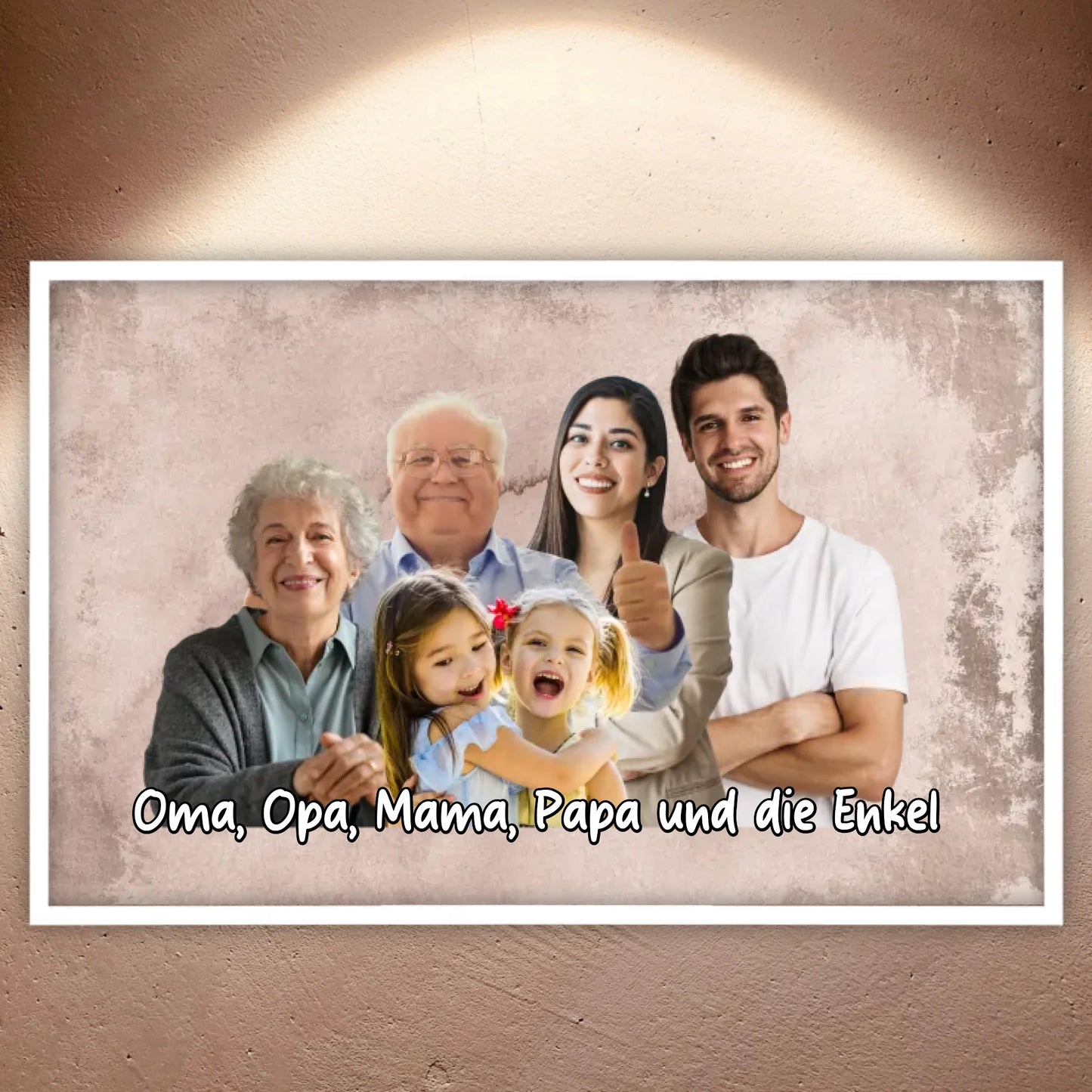 mehrere Personen vereint aus einzelnen Fotos - individuelles Poster mit Galerierahmen