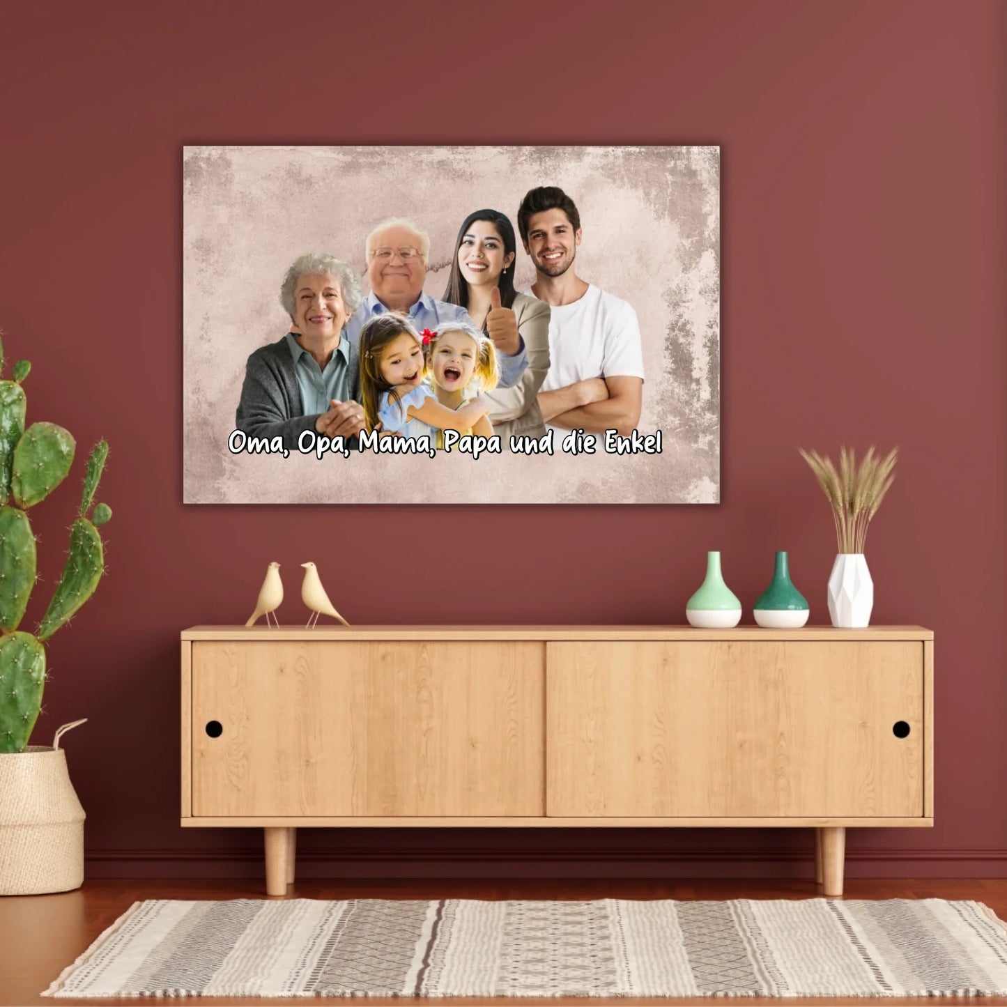 mehrere Personen vereint aus einzelnen Fotos - individuelles Poster mit Galerierahmen