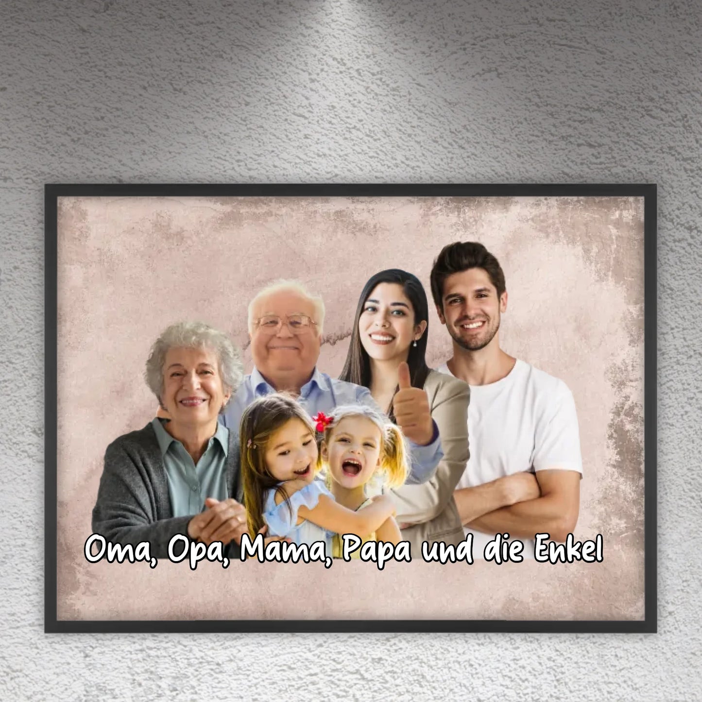 mehrere Personen vereint aus einzelnen Fotos - individuelles Poster mit Galerierahmen