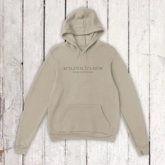 eure gemeinsamen Koordinaten - individueller Hoodie