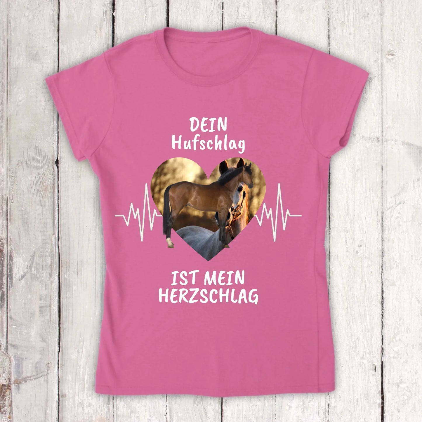 T-Shirt mit Pferde Herzschlag und deinem Foto