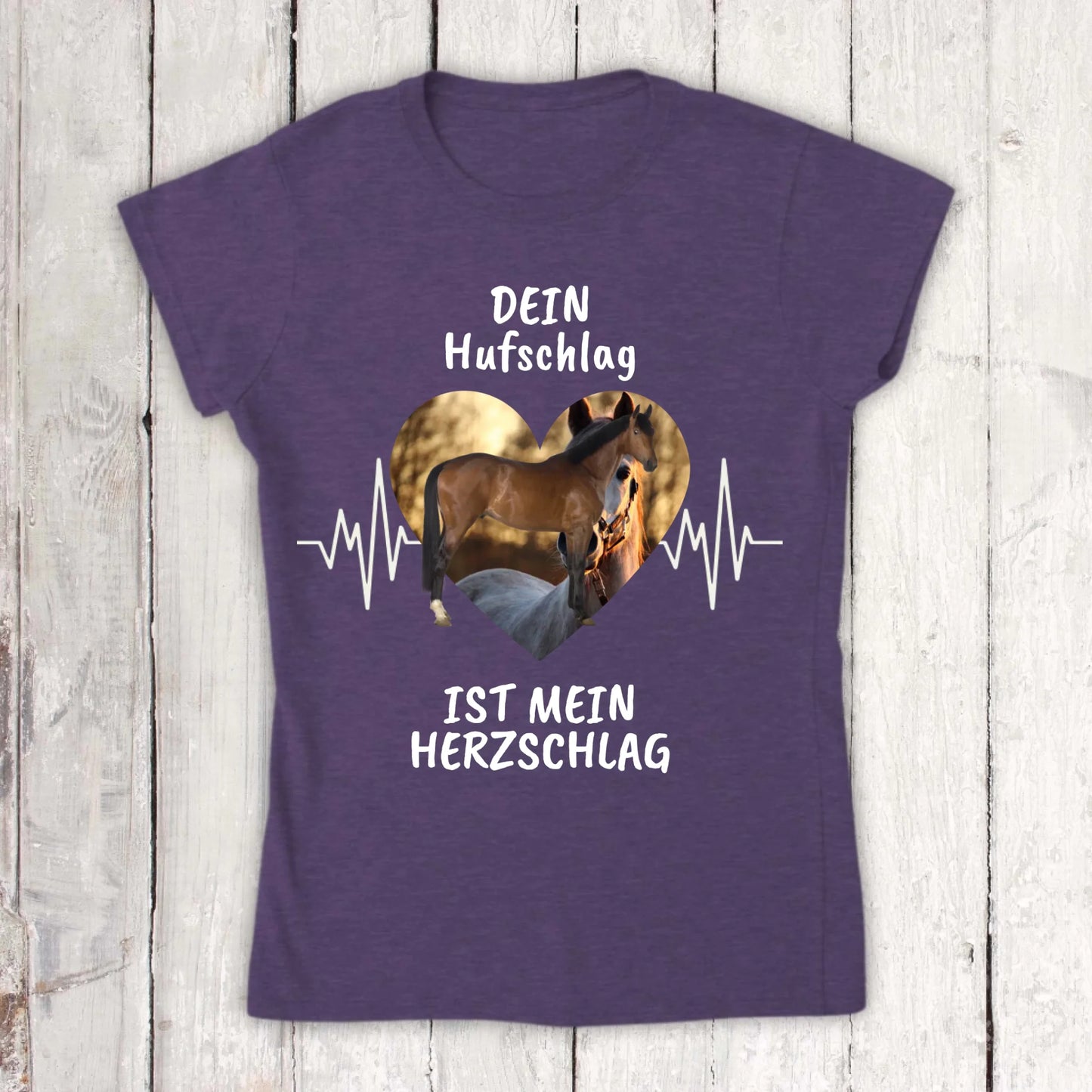 T-Shirt mit Pferde Herzschlag und deinem Foto