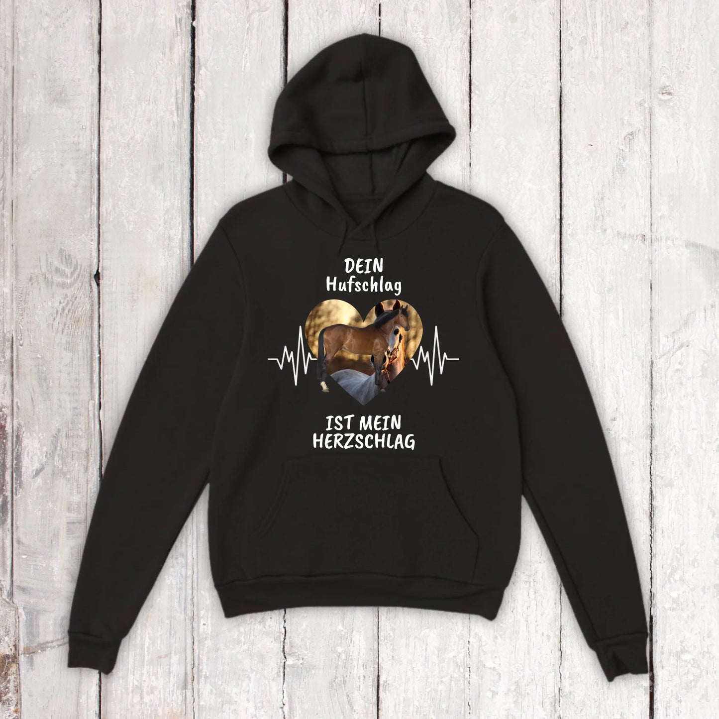 T-Shirt mit Pferde Herzschlag und deinem Foto