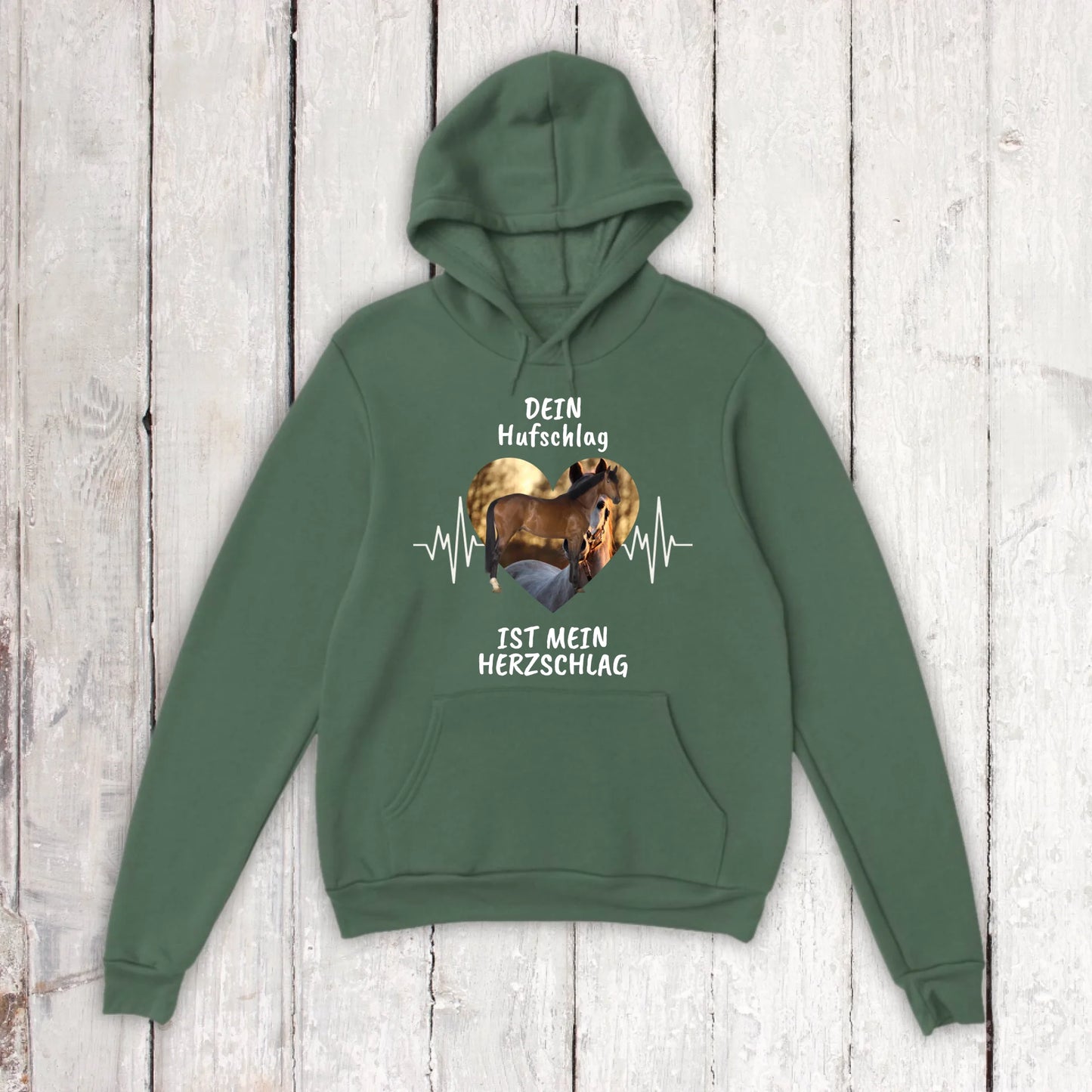 T-Shirt mit Pferde Herzschlag und deinem Foto