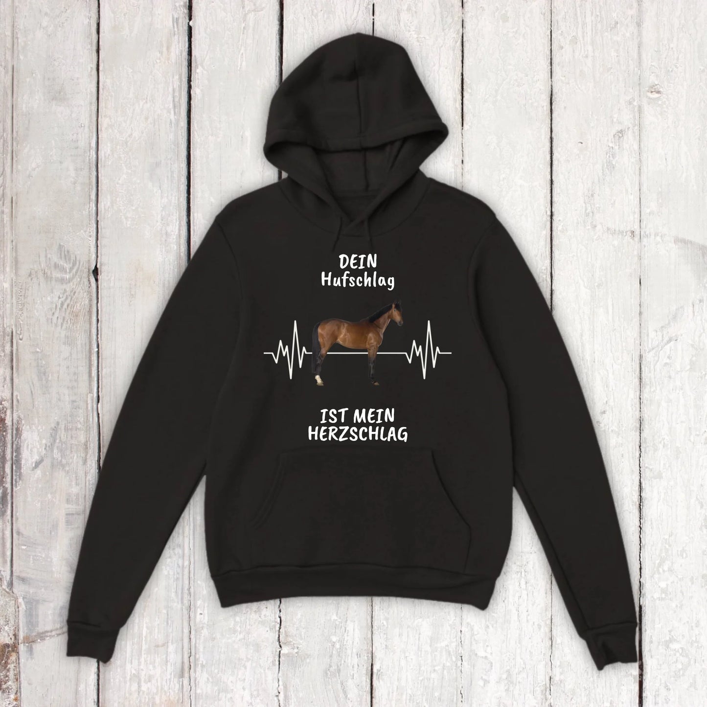 Hoodie mit Pferde Herzschlag und deinem Foto - individueller Hoodie