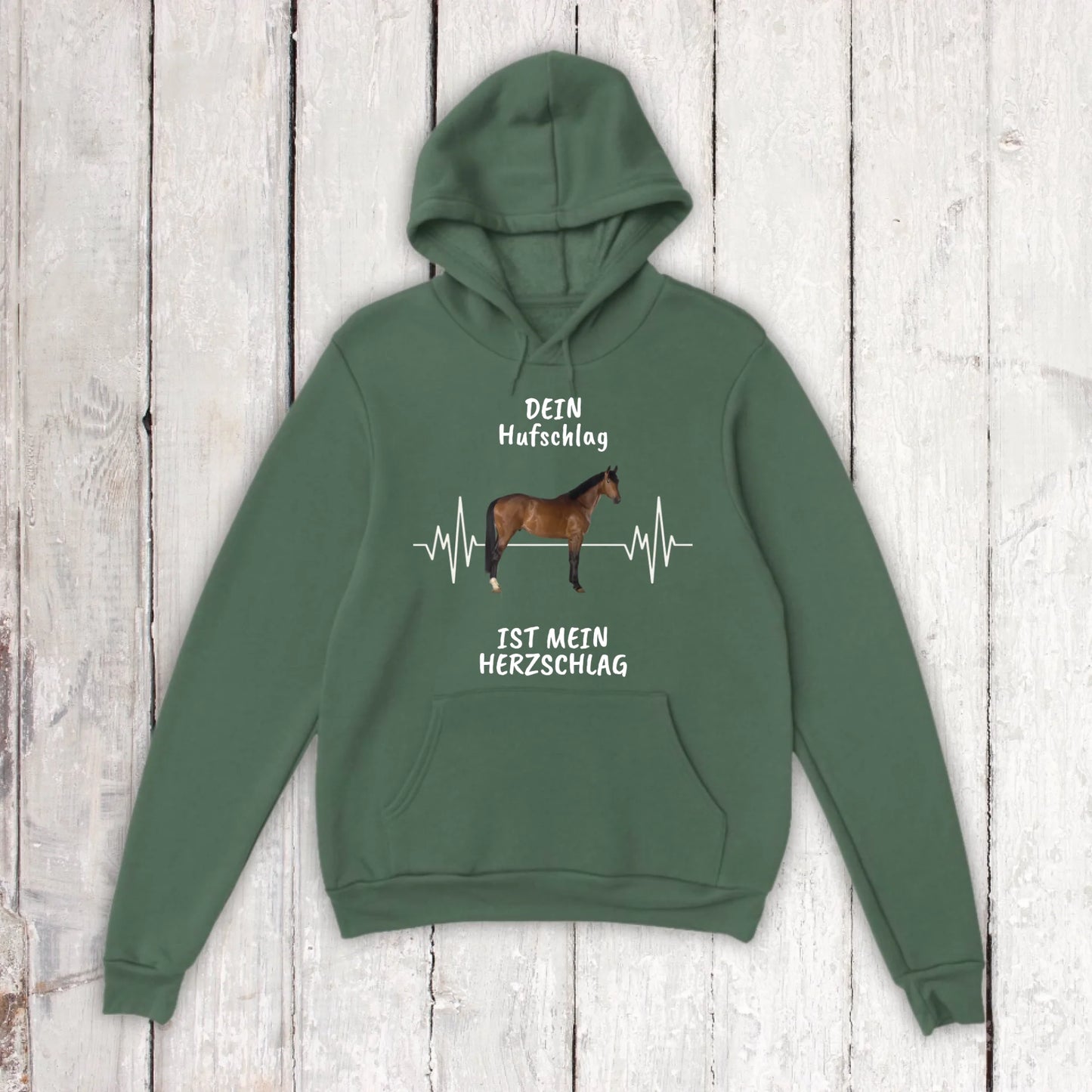 Hoodie mit Pferde Herzschlag und deinem Foto - individueller Hoodie