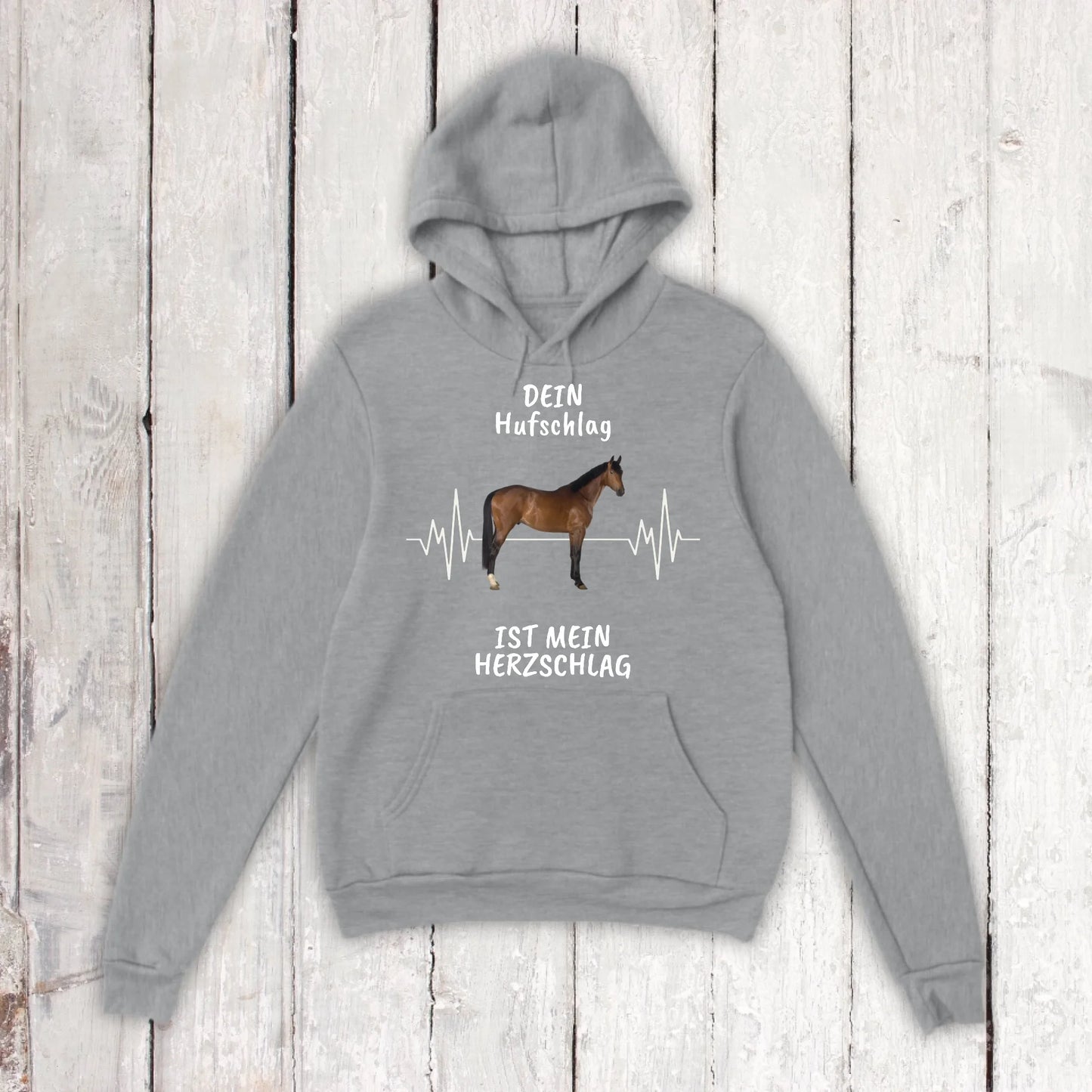 Hoodie mit Pferde Herzschlag und deinem Foto - individueller Hoodie