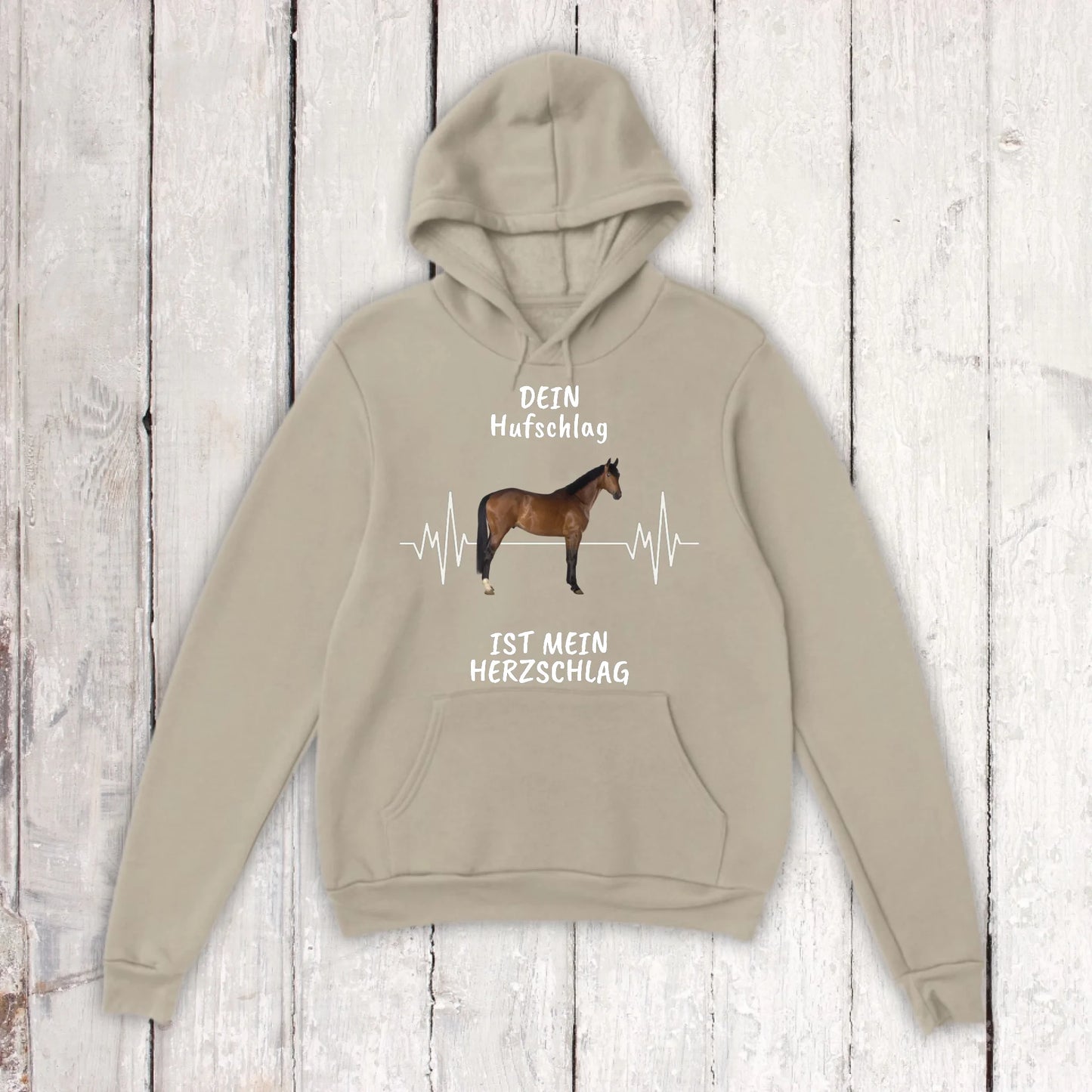 Hoodie mit Pferde Herzschlag und deinem Foto - individueller Hoodie
