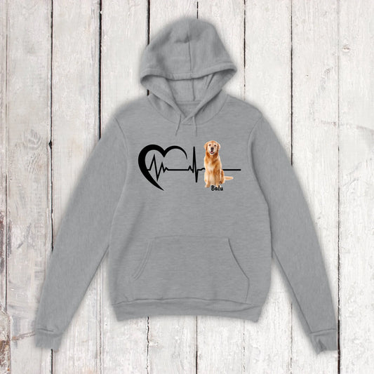 Herzschlag mit Foto - Individueller Hoodie oder Sweatshirt