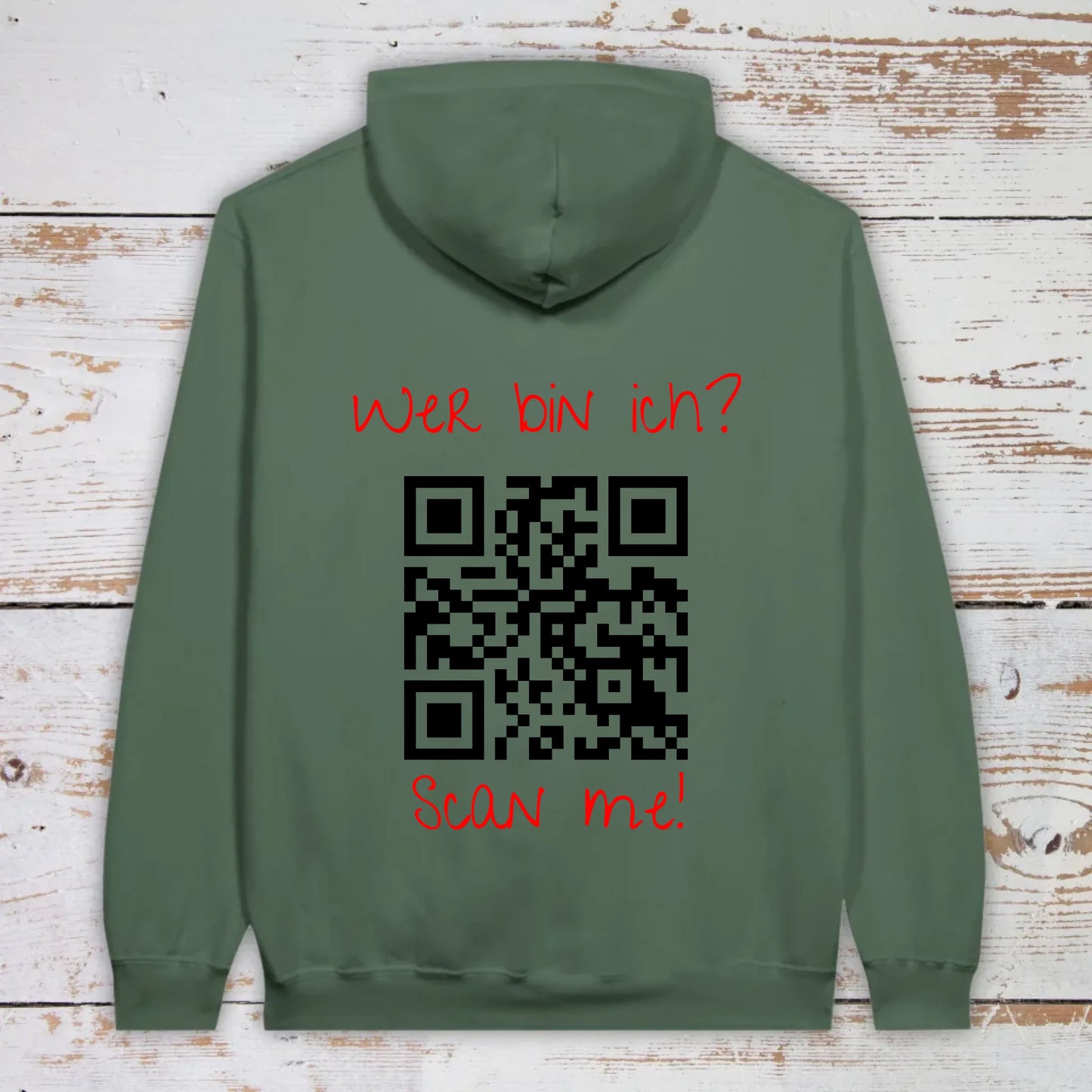 dein QR-Code | Strichcode mit Text - individueller Code Hoodie | Personalize Palace
