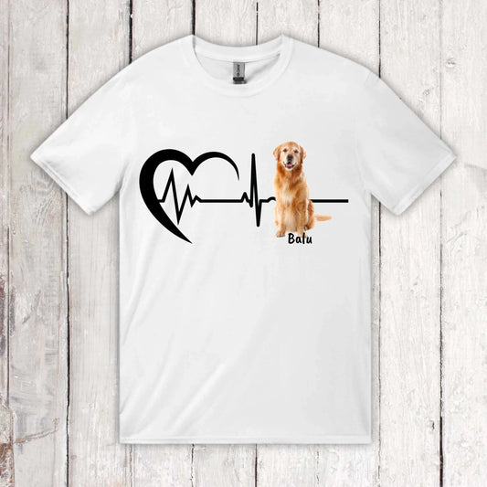 Herzschlag mit Foto - Individuelles T-Shirt