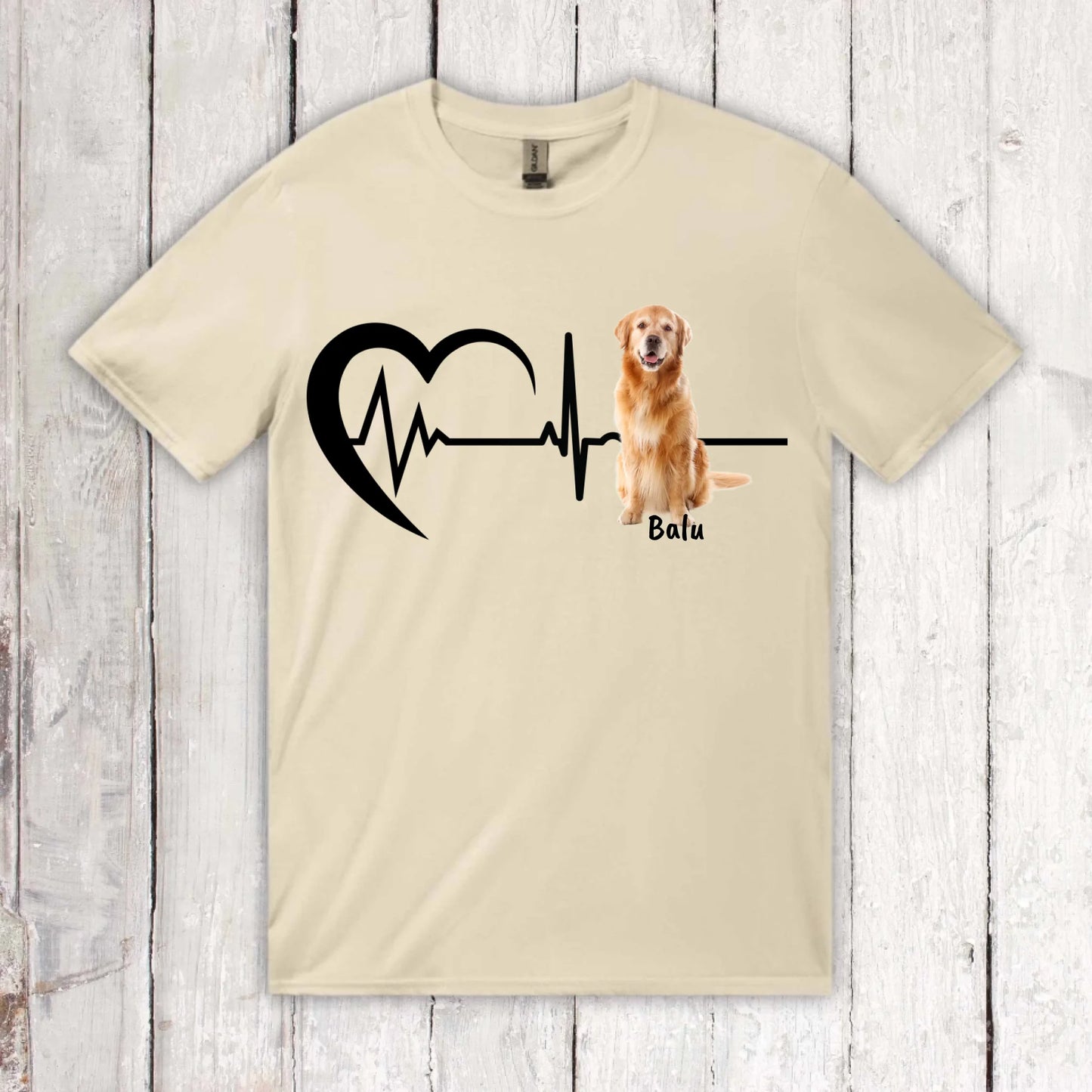 Herzschlag mit Foto - Individuelles T-Shirt