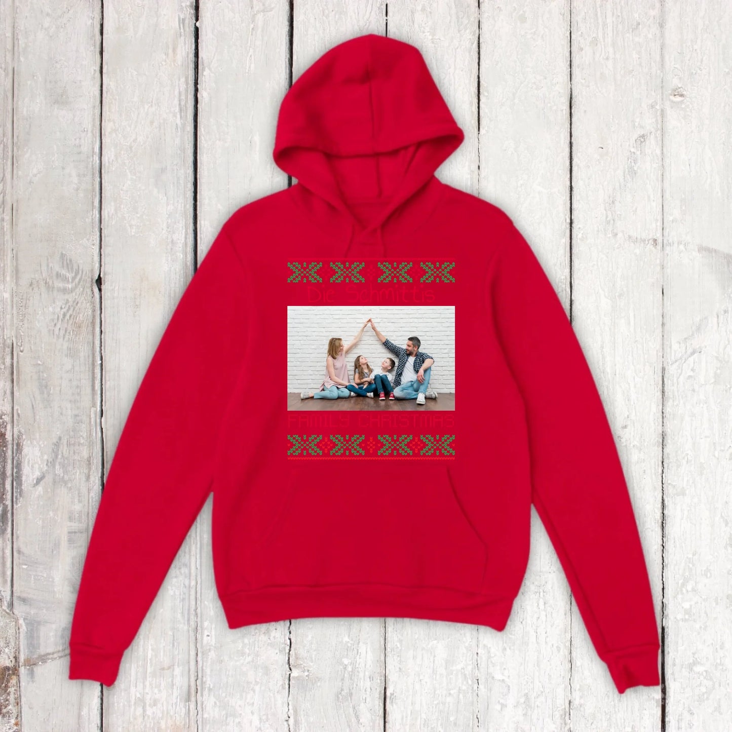 Ugly Weihnachts-Hoodie mit deinem Foto und Text - personalisiere dein X-Mas | Personalize Palace