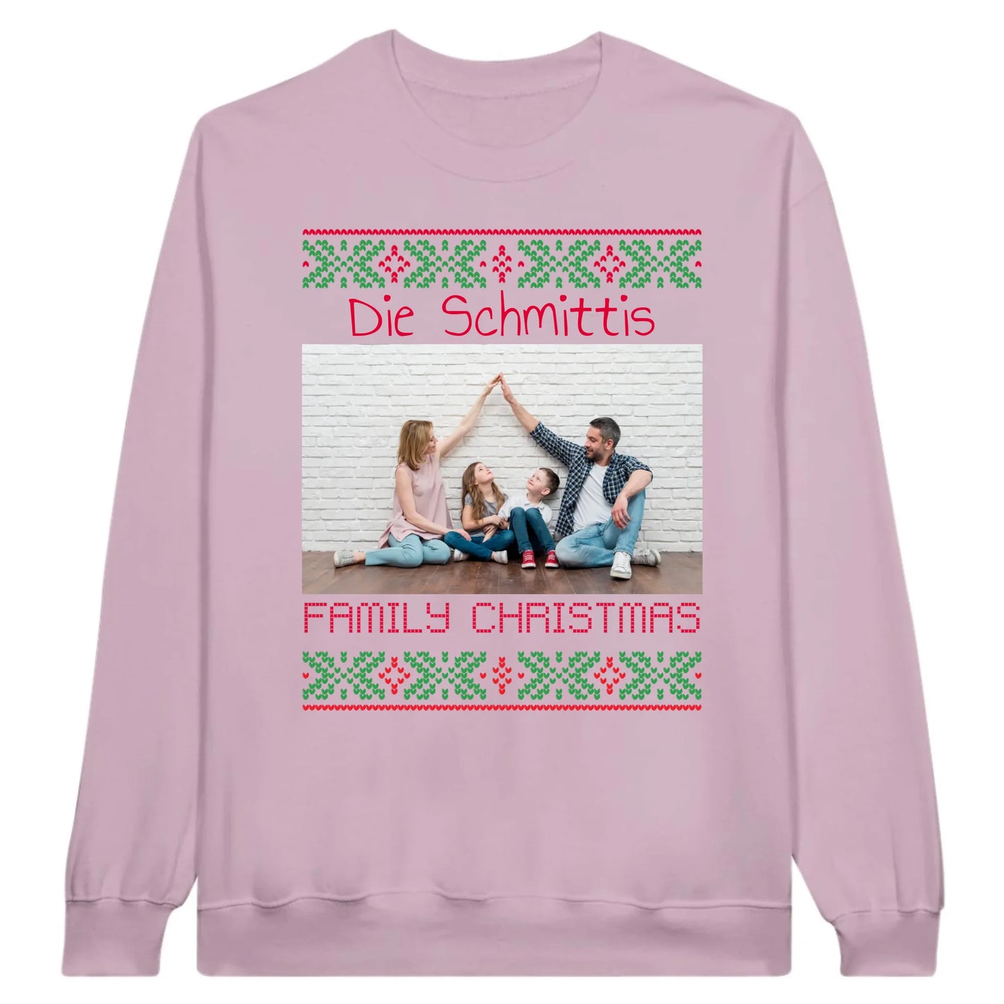 Ugly Weihnachts-Hoodie mit deinem Foto und Text - personalisiere dein X-Mas