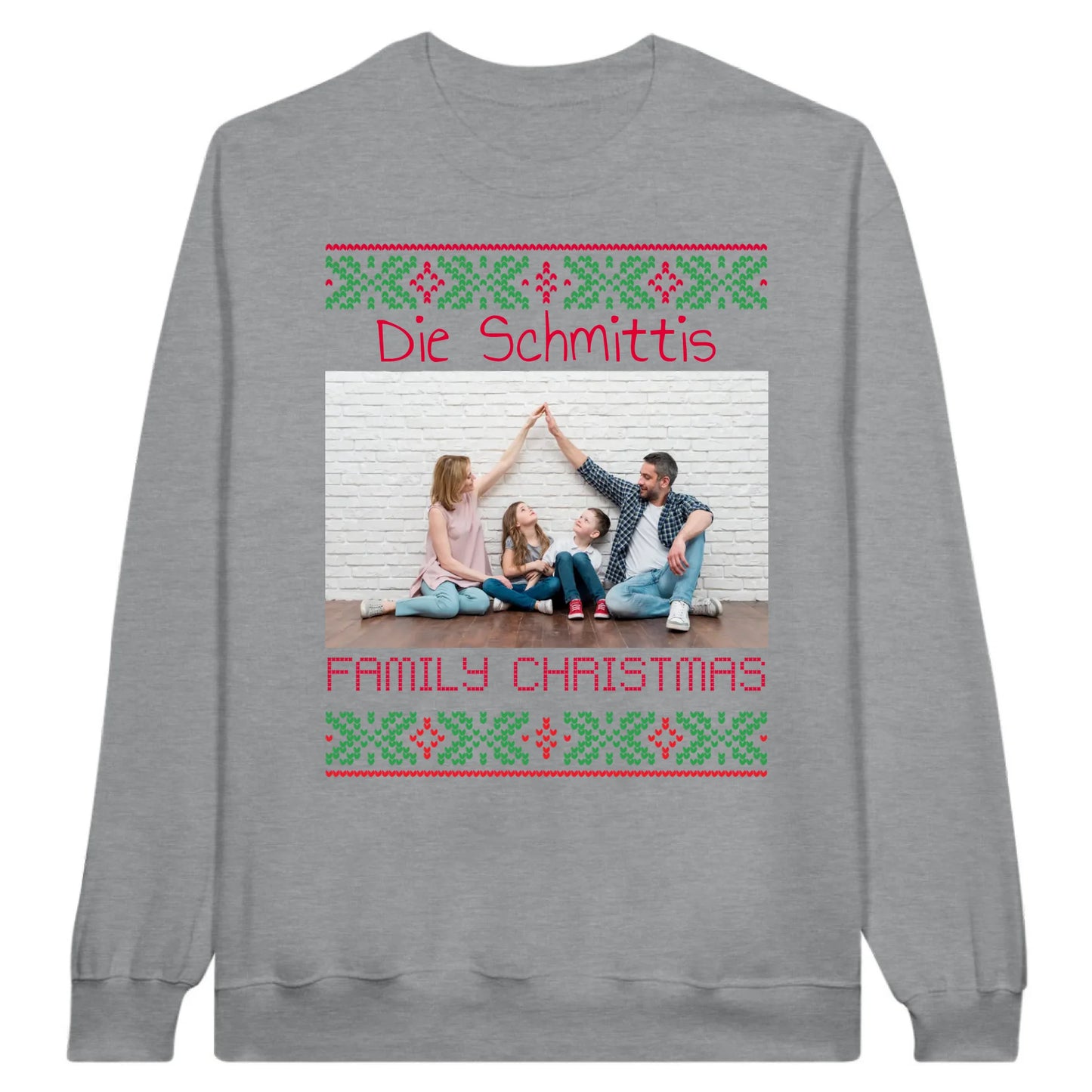 Ugly Weihnachts-T-Shirt mit deinem Foto und Text - personalisiere dein X-Mas