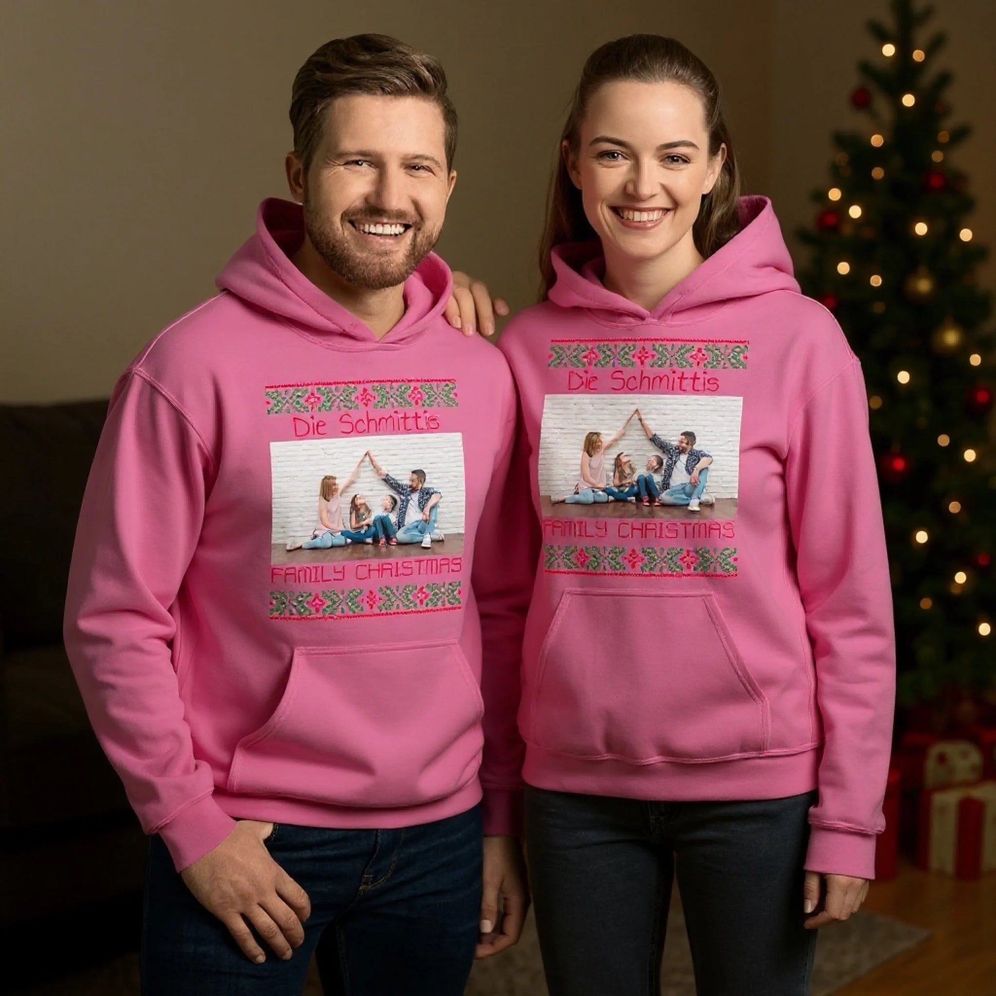 Ugly Weihnachts-Hoodie mit deinem Foto und Text - personalisiere dein X-Mas | Personalize Palace