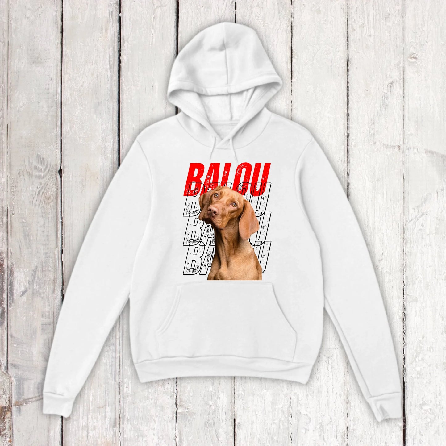 Dog name with picture - personalized hoodie