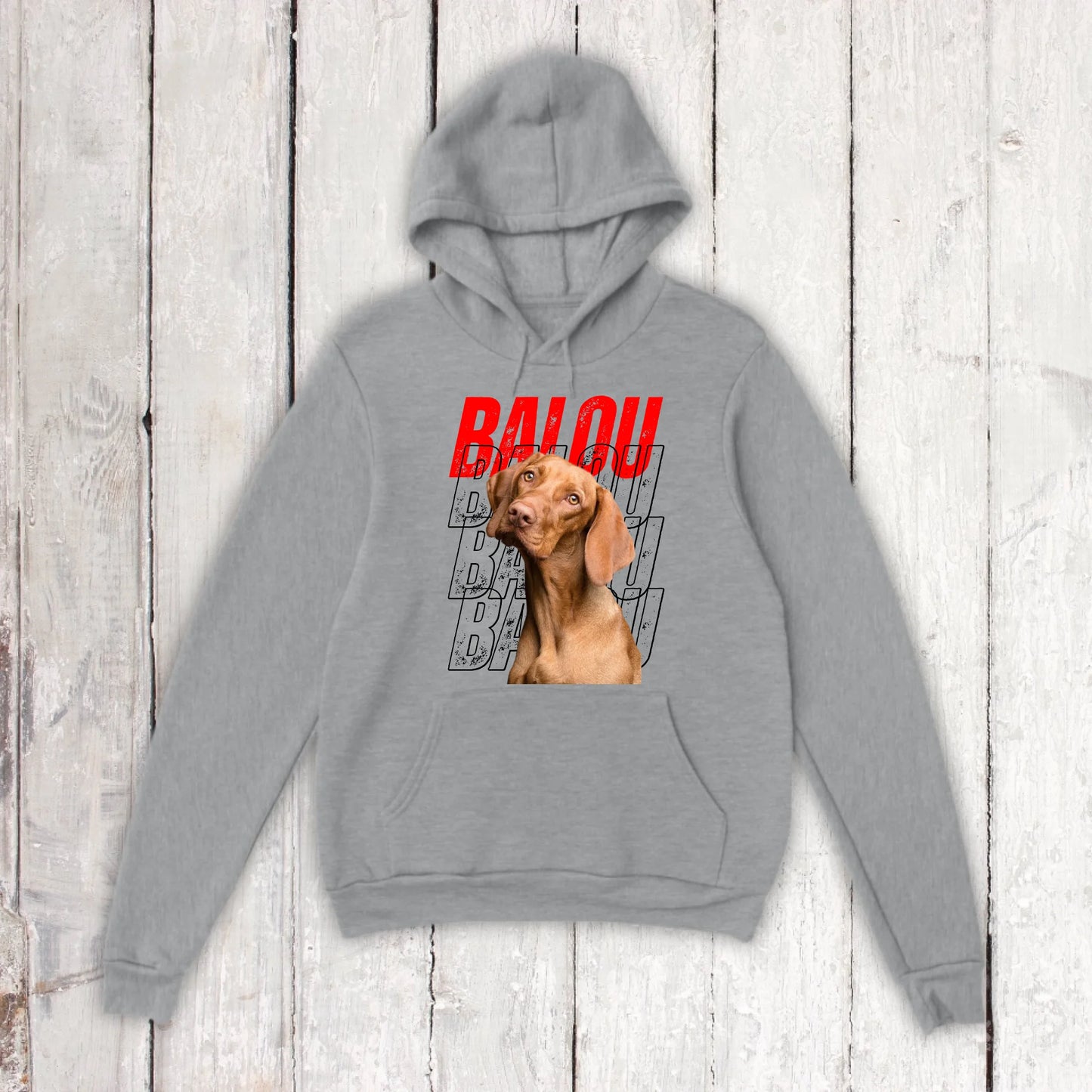 Dog name with picture - personalized hoodie