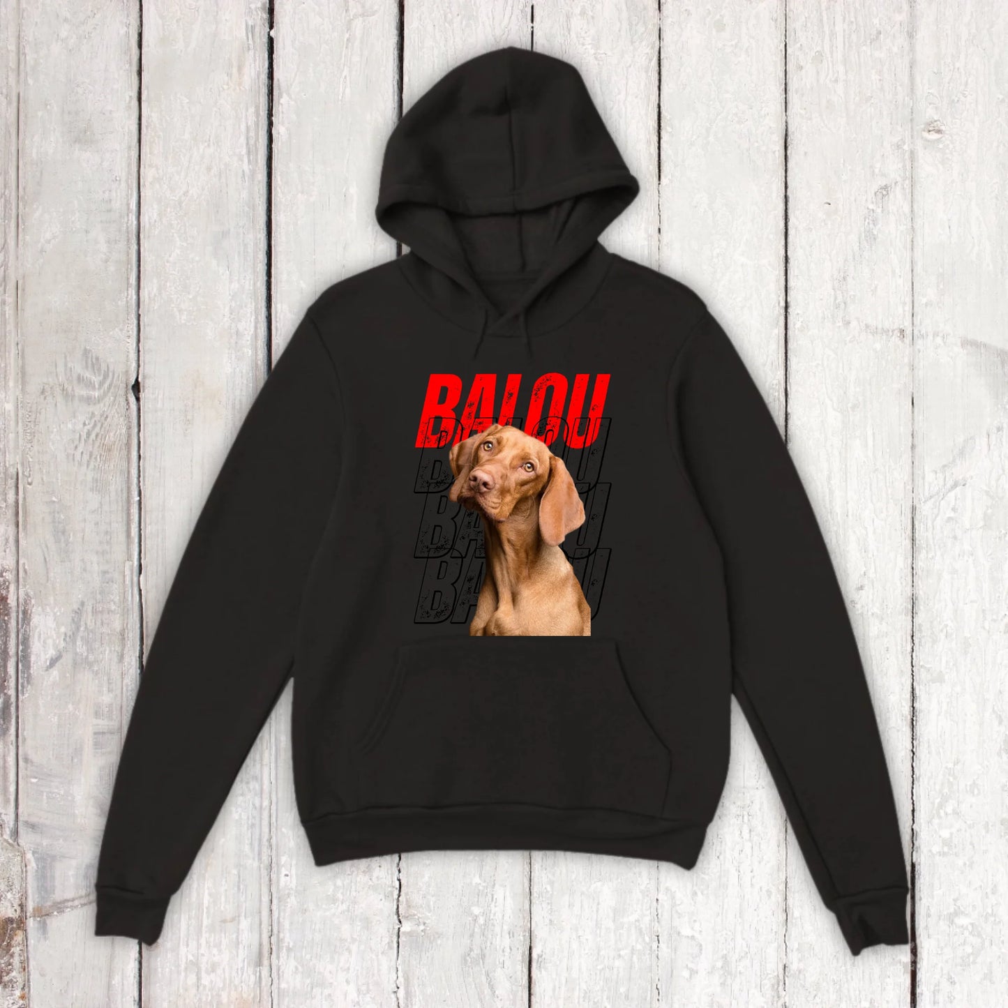 Dog name with picture - personalized hoodie