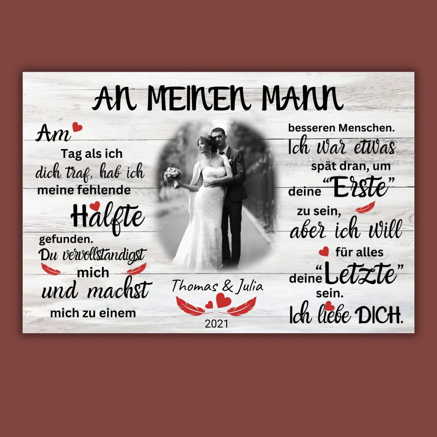 Mein Happy End (an sie oder ihn) - Paar-Leinwand