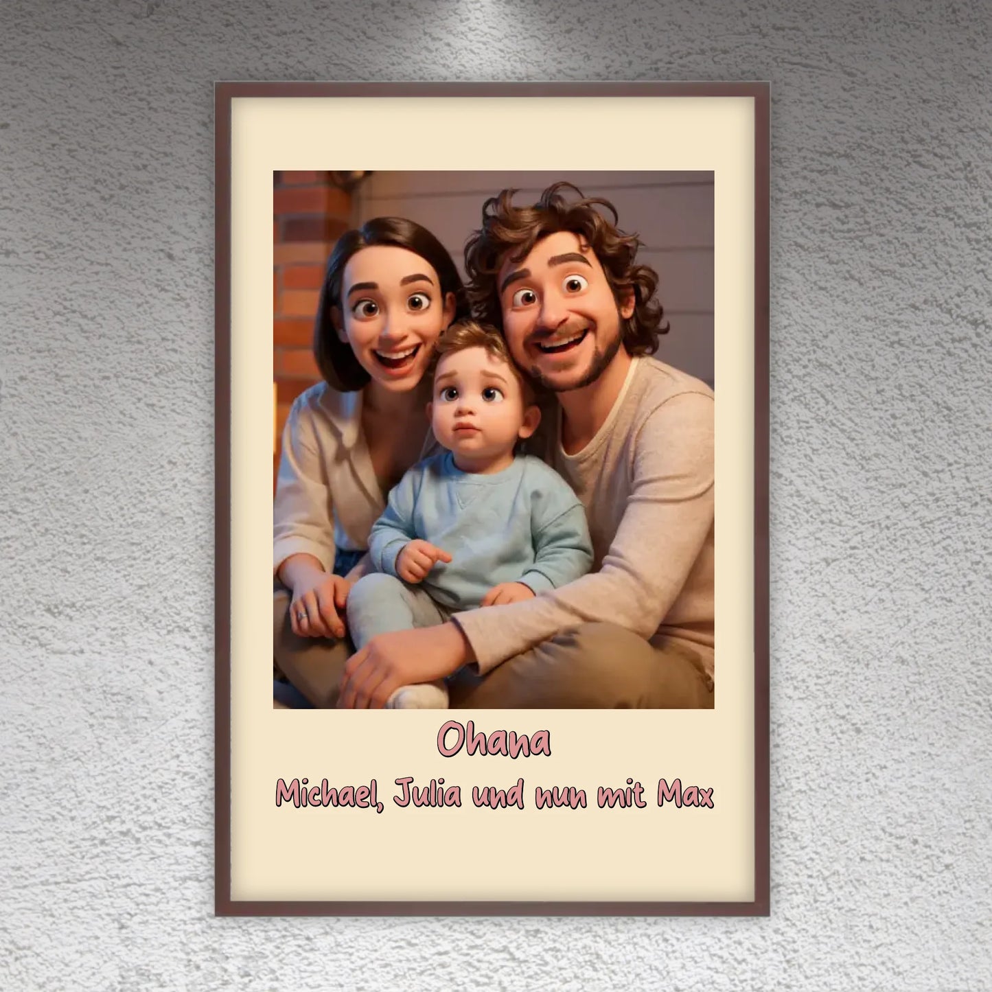 Familien Foto in Cartoon und Zeichentrick - individuelles Poster oder Leinwand