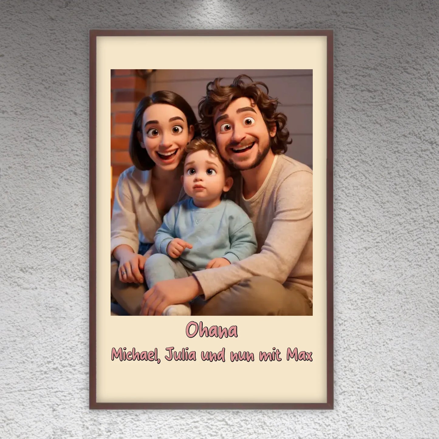 Familien Foto in Cartoon und Zeichentrick - individuelles Poster oder Leinwand