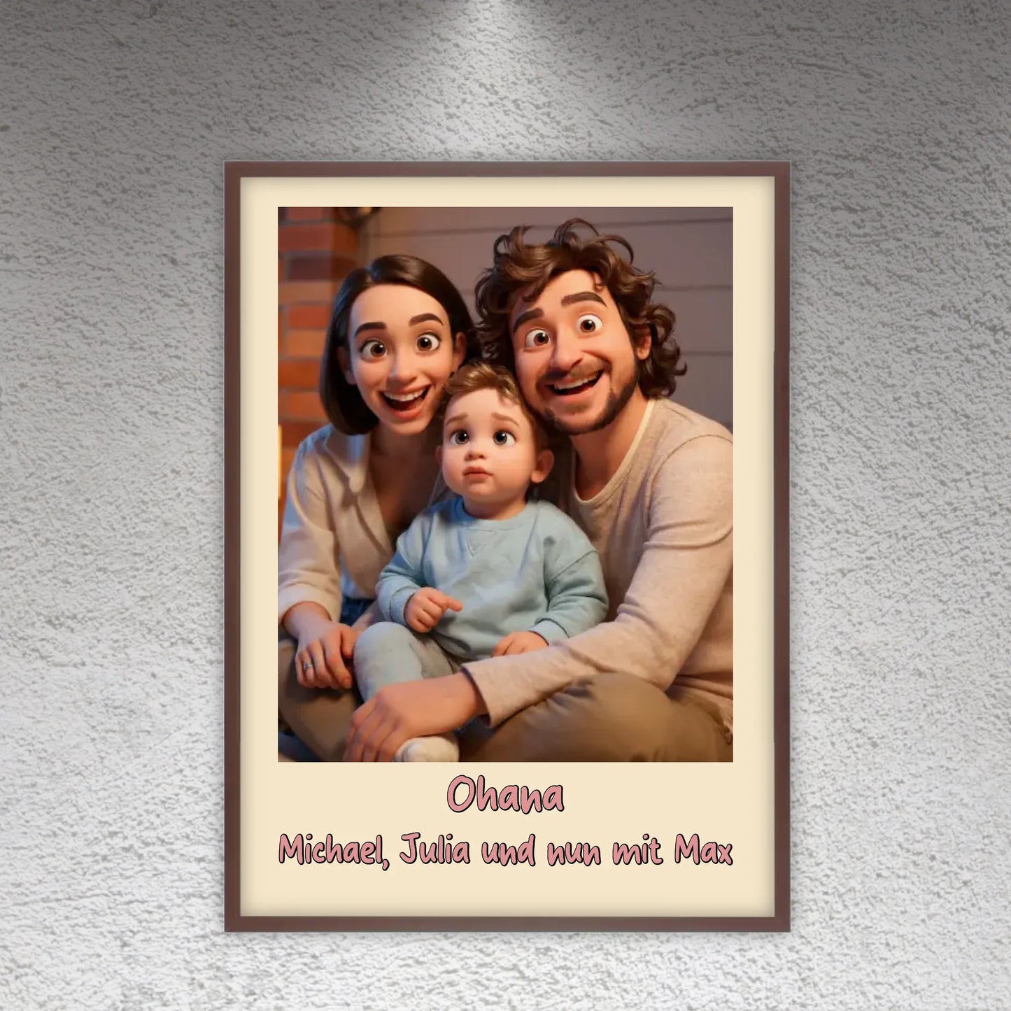 Familien Foto in Cartoon und Zeichentrick - individuelles Poster oder Leinwand