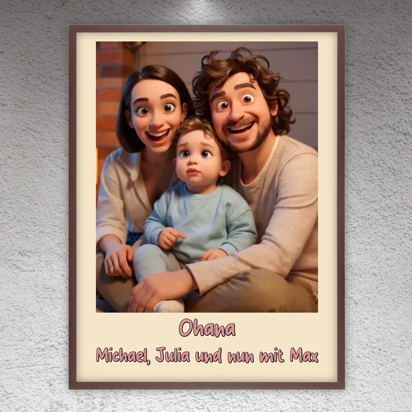 Familien Foto in Cartoon und Zeichentrick - individuelles Poster oder Leinwand