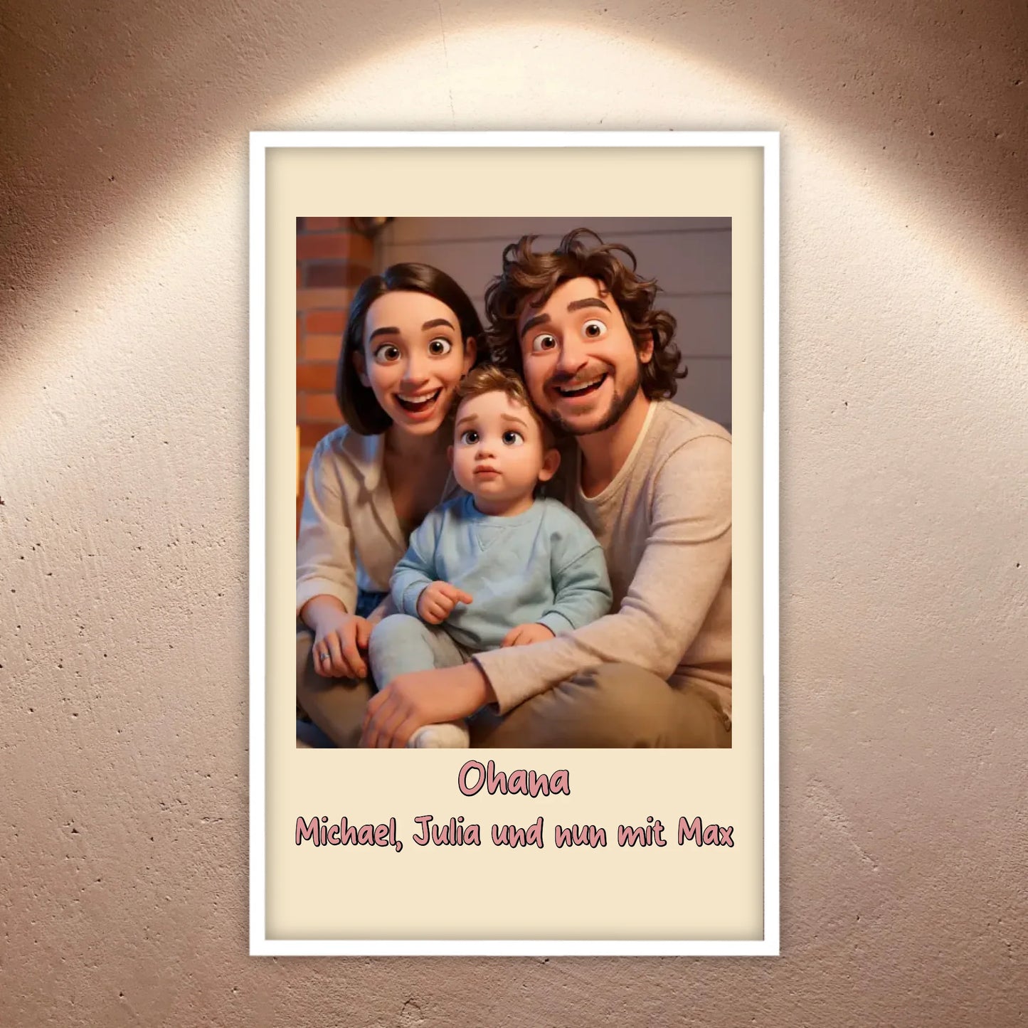 Familien Foto in Cartoon und Zeichentrick - individuelles Poster oder Leinwand
