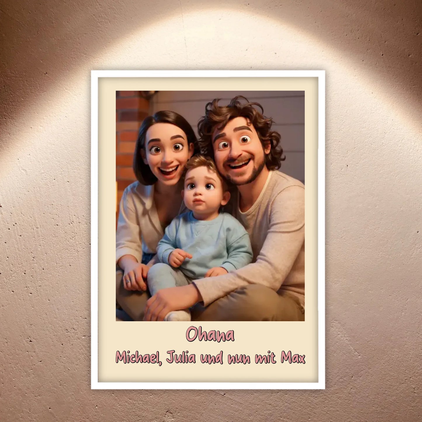 Familien Foto in Cartoon und Zeichentrick - individuelles Poster oder Leinwand