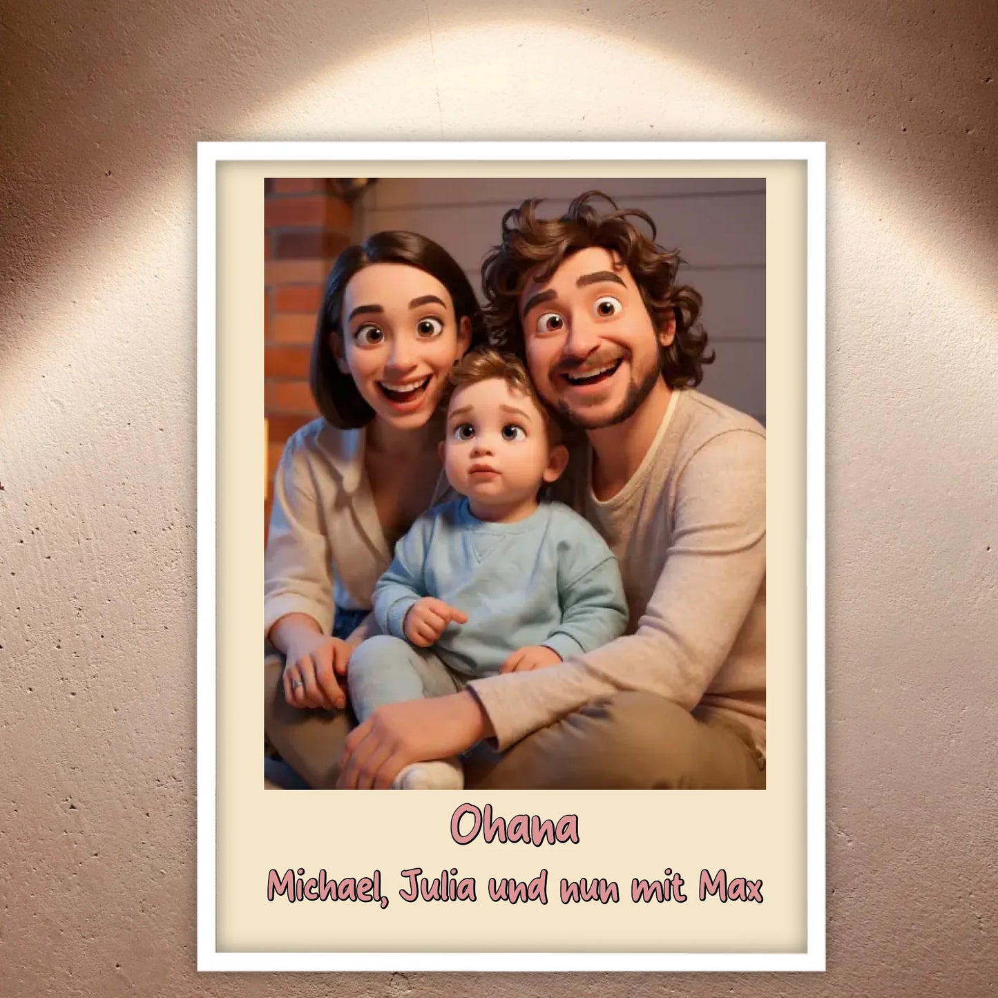 Familien Foto in Cartoon und Zeichentrick - individuelles Poster oder Leinwand