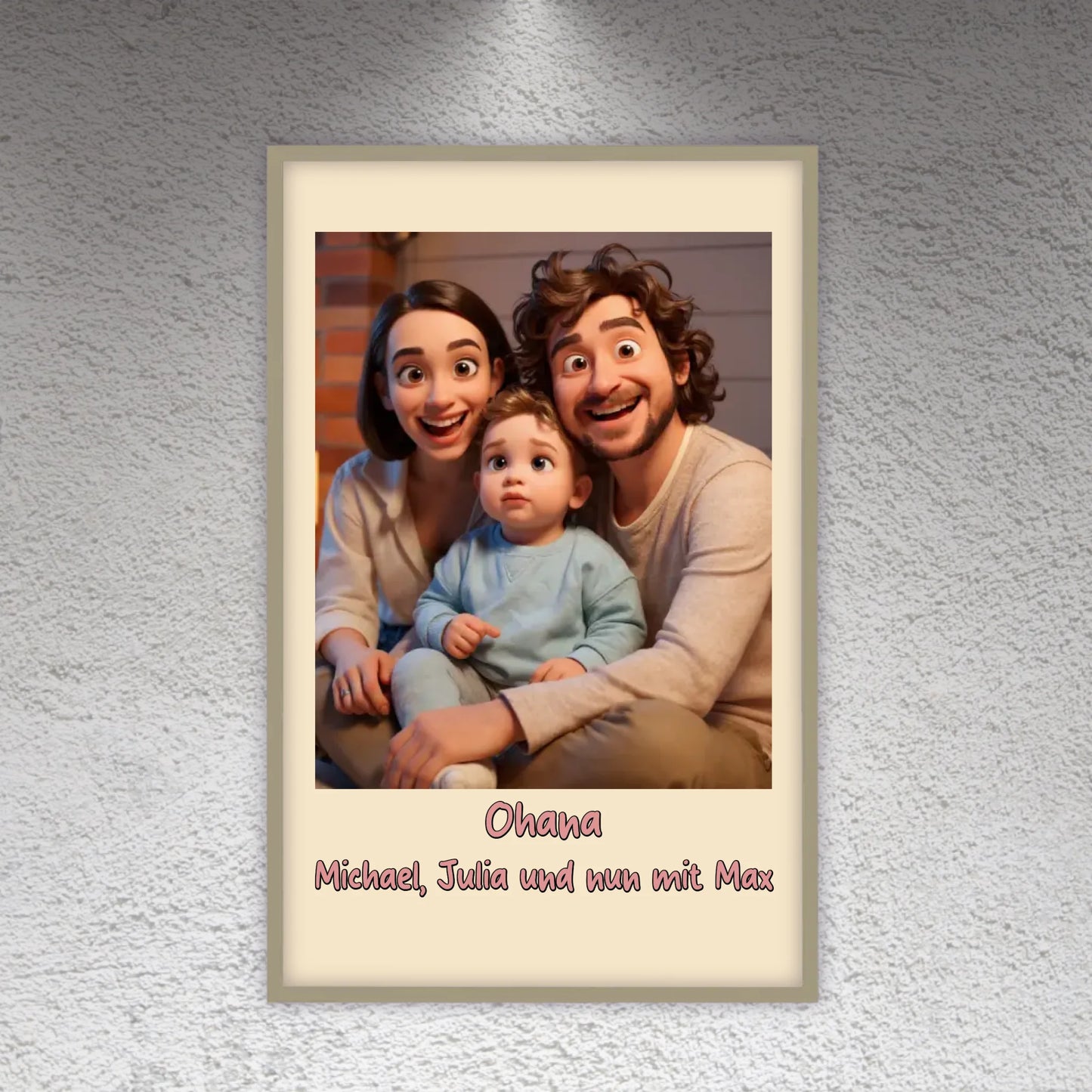 Familien Foto in Cartoon und Zeichentrick - individuelles Poster oder Leinwand