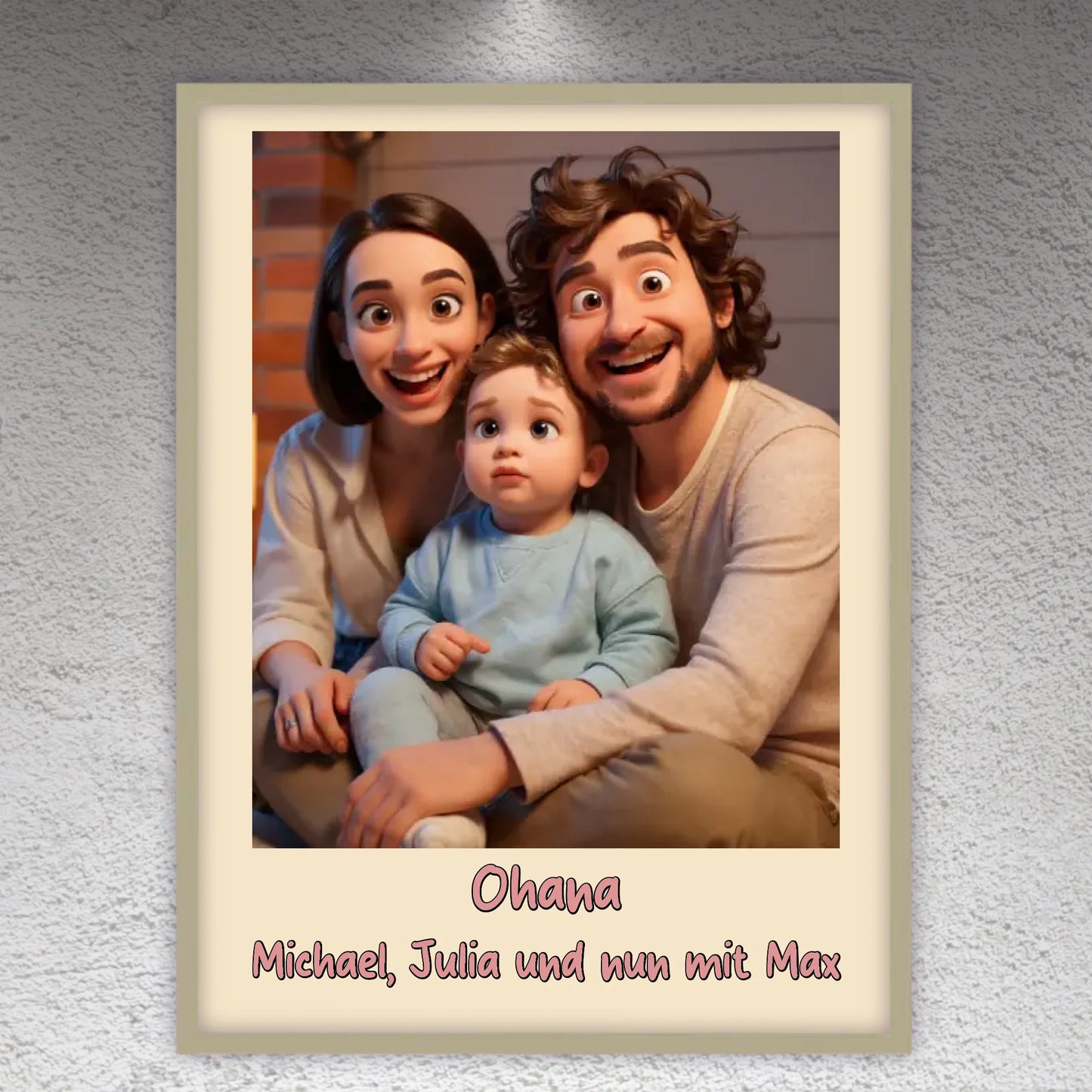 Familien Foto in Cartoon und Zeichentrick - individuelles Poster oder Leinwand