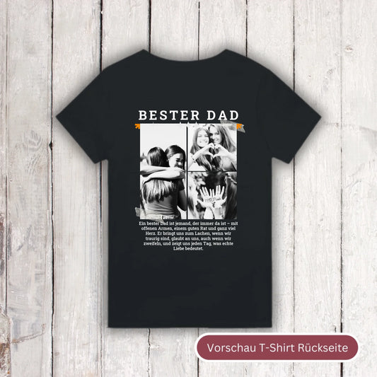 BESTER DAD T-Shirt mit bis zu 3 Fotos - individuelles T-Shirt