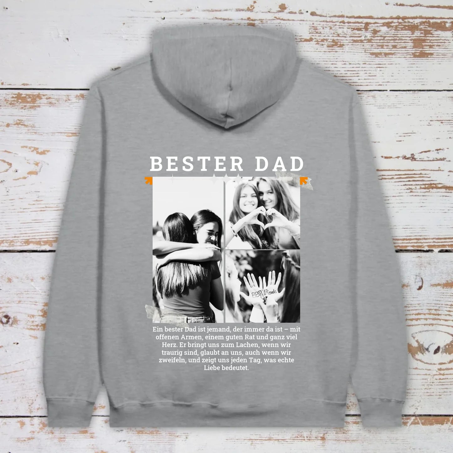 BESTER DAD Hoodie mit bis zu 3 Fotos - individueller Hoodie | Personalize Palace