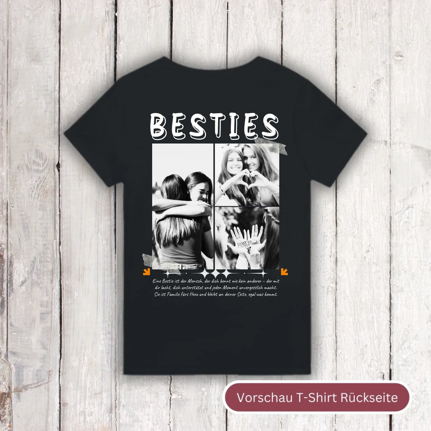BESTIES mit bis zu 3 Fotos - individuelles Bestie T-Shirt
