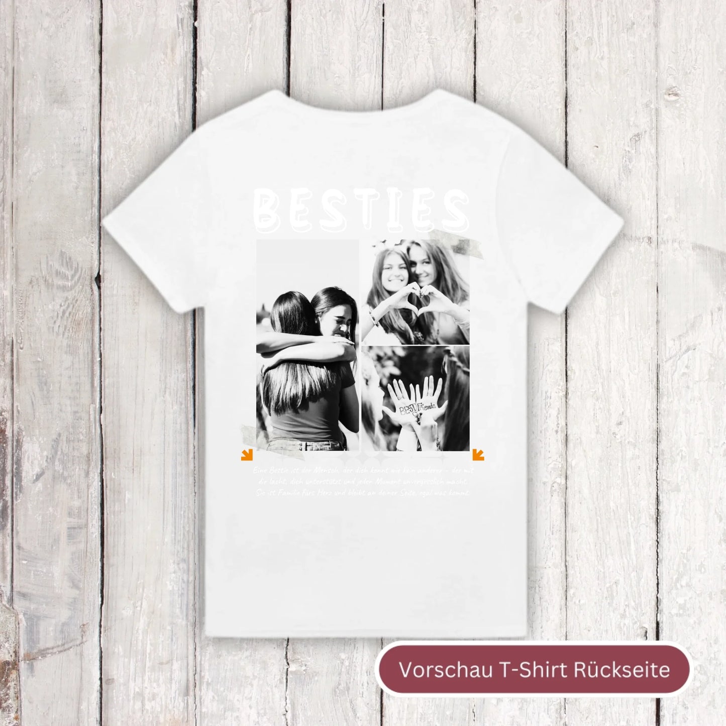 BESTIES mit bis zu 3 Fotos - individuelles Bestie T-Shirt