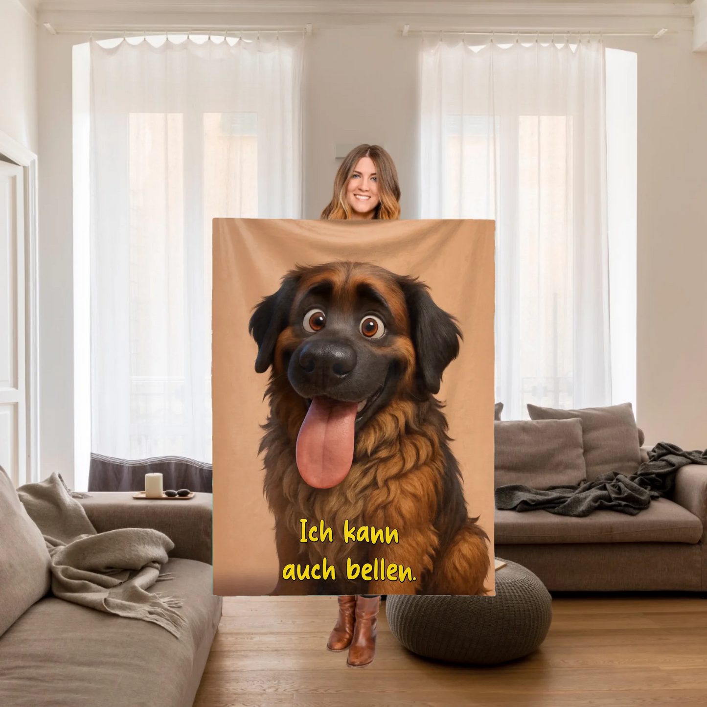 Haustier Foto als Cartoon - Individuelles Foto Kissen