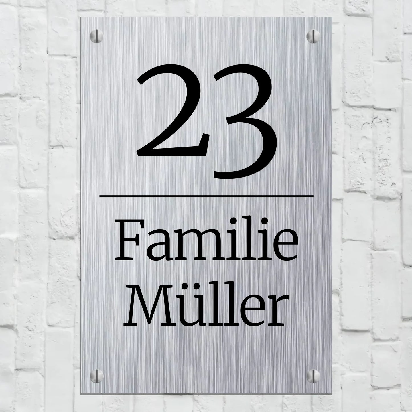 Aluminium Schild für Innen und Außen mit Löchern zur Befestigung